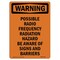 Signmission OSHA Warning Sign, 18" Height, Rigid Plastic, Possible Radio Frequency Radiation, Portrait OS-WS-P-1218-V-13446 - alternate 1